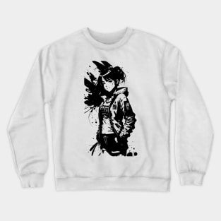 Kawaii Anime Girl Wearing Tshirt 03 Crewneck Sweatshirt